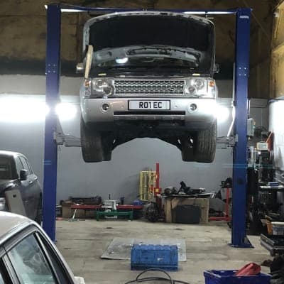 4x4 on lift ready for underside checks