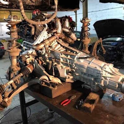 Drivetrain removed for overhaul on the bench