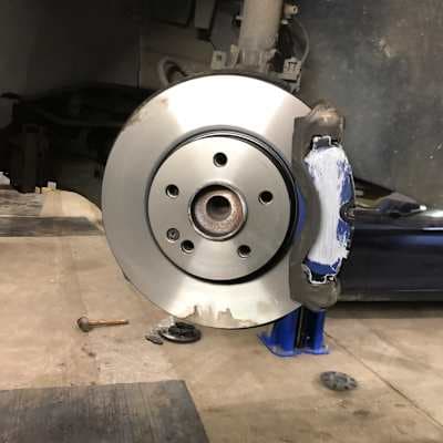 Fresh brake disc and pad fitment