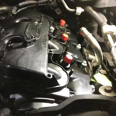 Reassembled intake and fuel system detail